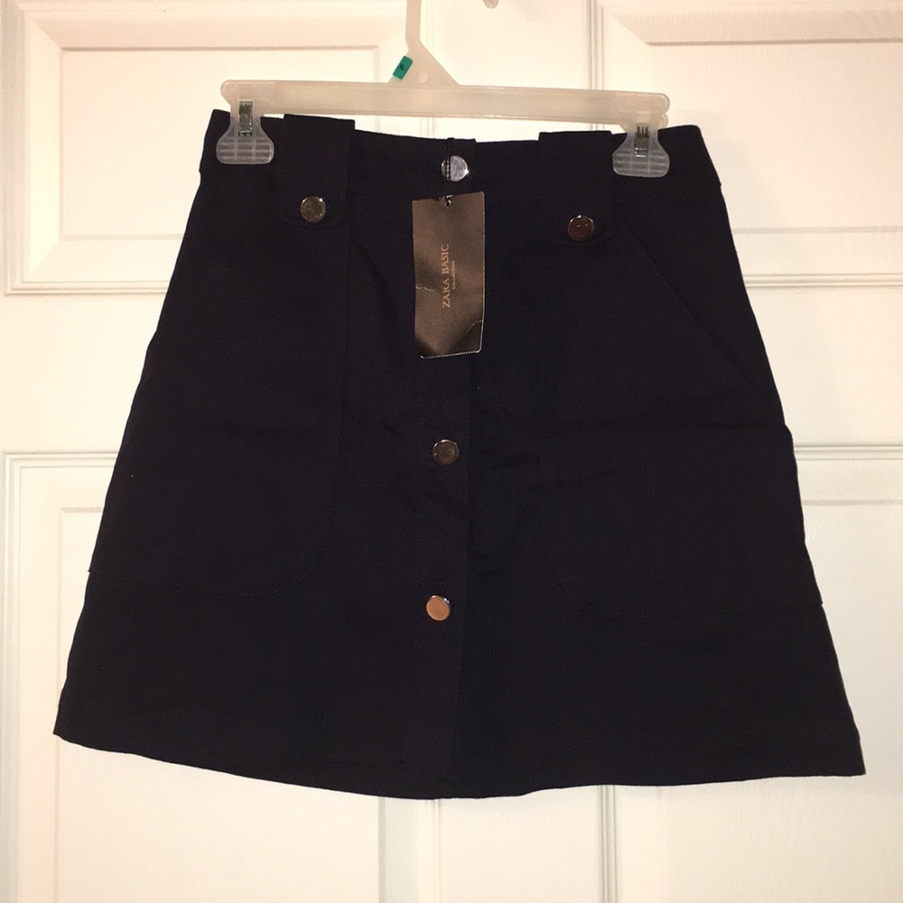 ZaraBasic Navy Jean Skirt